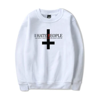 

New I Hate People 2018 Kpop fashion letter printing O-neck long-sleeved fashion style sweatshirt casual shirt unisex sweatshirt
