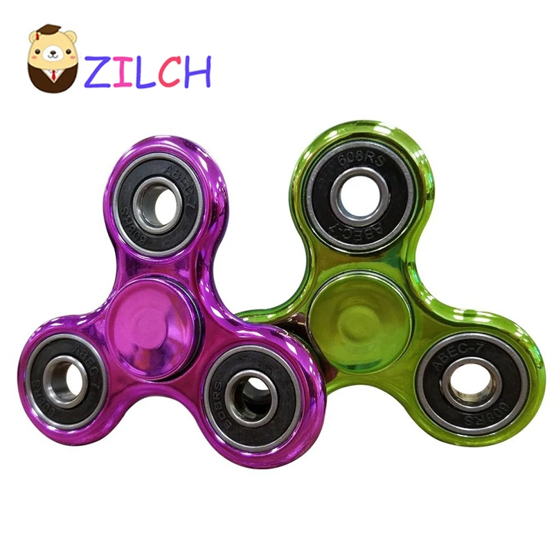 Золотое покрытие Tri-Spinner fighty игрушка, Спиннер для детей аутизм и Снятие напряжения ручной Спиннер