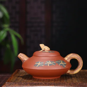

Enameled Pottery Teapot Famous Full Manual Raw Ore Clear Cement Frog Acacia Kettle Kungfu Online Teapot Tea Set Suit Wholesale