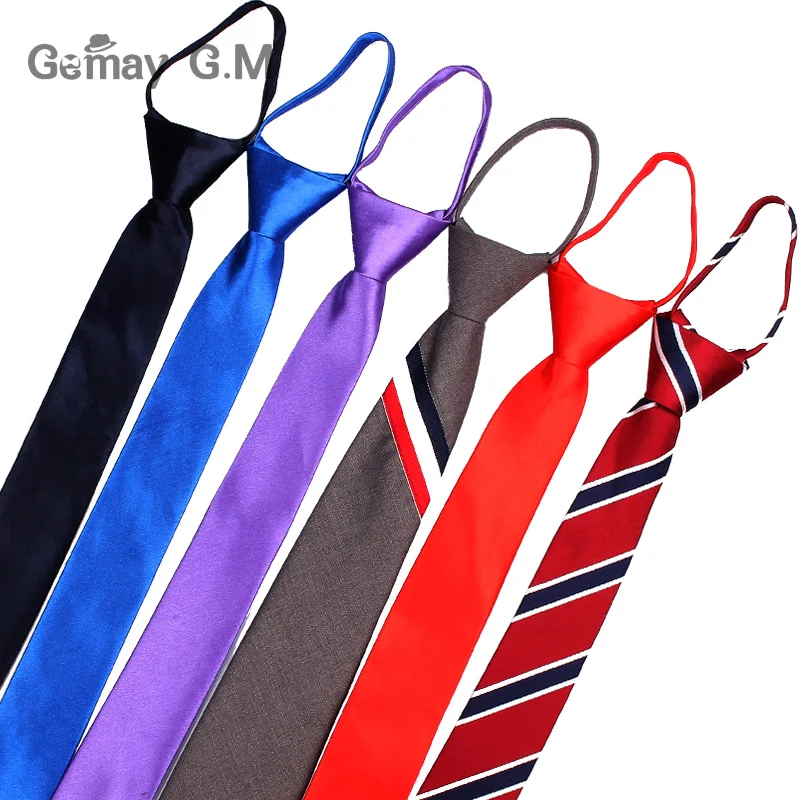 New Kids Zipper Adjustable Pre-tied Neck tie Black Lavender White Gray Stripes