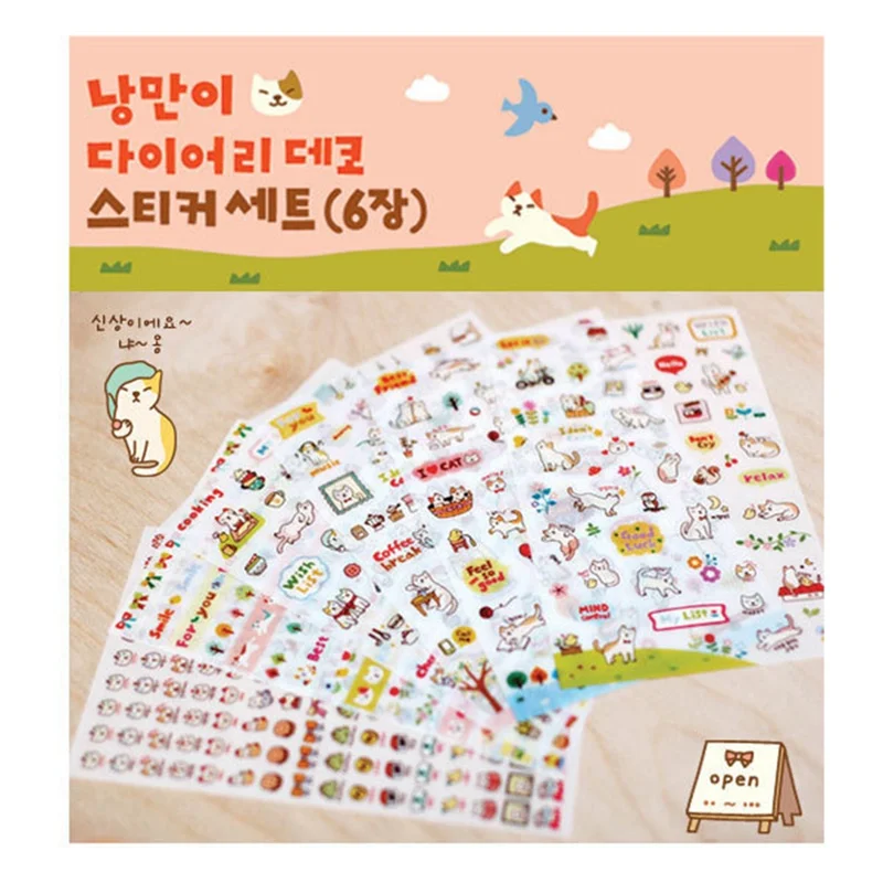 

6 pcs/lot Cute Cat Paper Sticker DIY Planner Decorative Sticker Scrapbooking Diary Kawaii Stationery