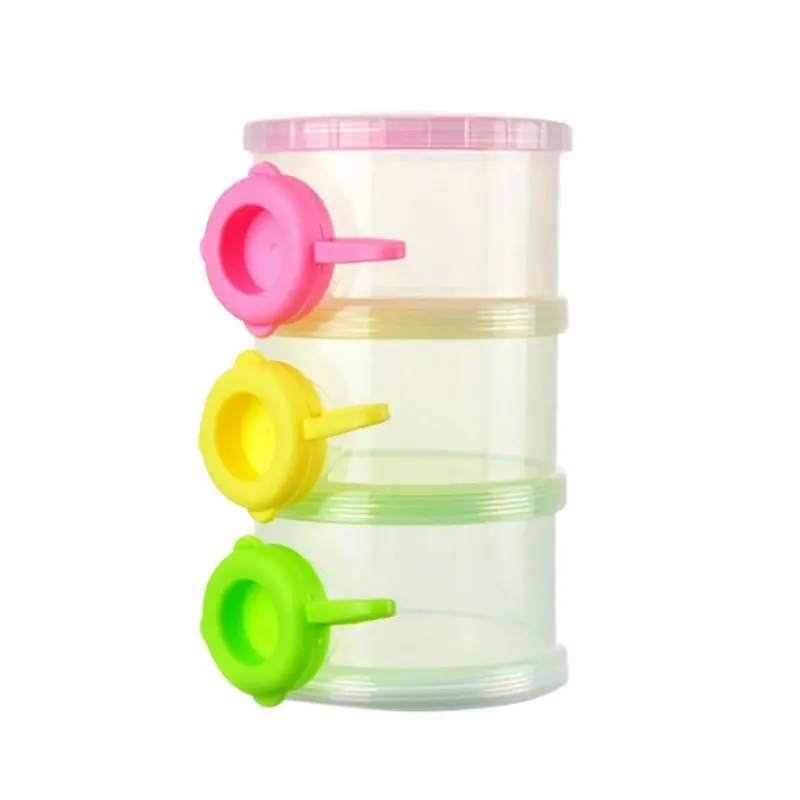

Baby Kids Portable Feeding Milk Powder Travel Removable Three-Layer Cute Container Bottle Storage Milk Box New