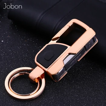 

Jobon Men Key Chain Knife Tool Creative Folding Clipper Metal Car KeyChains LED Lighting Key Rings Holder Best Gift High Quality