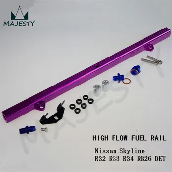

Billet High Flow Fuel Injector Rail for SKYLINE R32 R33 R34 GTR RB26DETT RB26 Purple