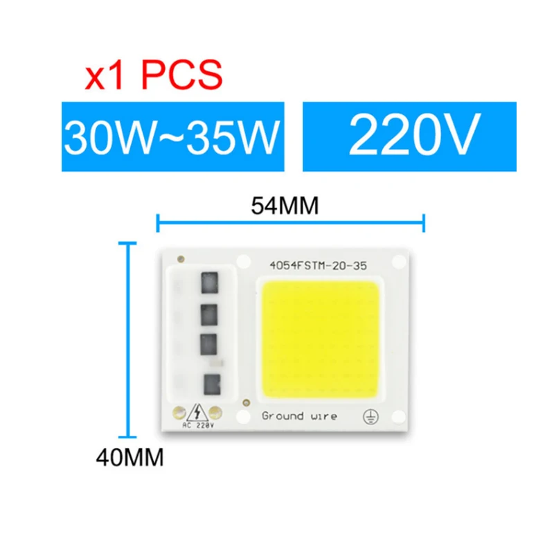 Kaguyahime Growth/White Integrated COB LED Lamp Chip AC 220V 5W~100W 30W 20W 10W Smart IC Driver For DIY Floodlight Spotlight - Испускаемый цвет: 1pcs Chip 30W