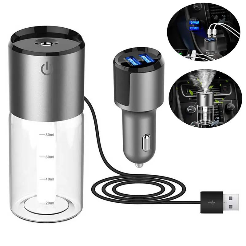 

Car Humidifier USB Charger Car Air Freshener Vent Clip Portable Automatic Shut-Off Car Aromatherapy Diffuser for Office Home