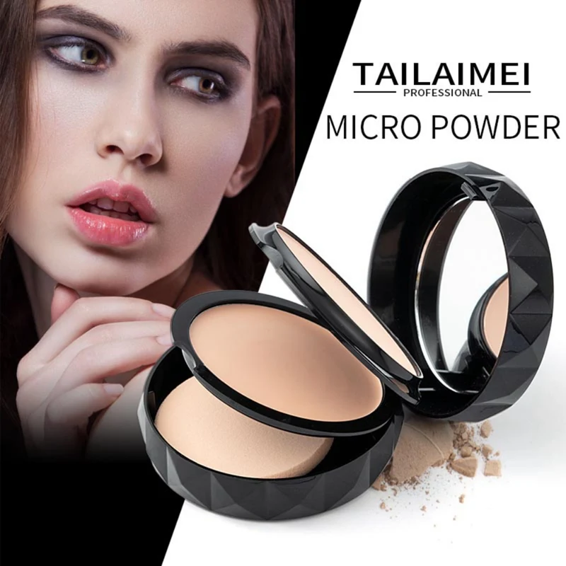 

3 Color Translucent Pressed Powder With Puff Smooth Face Makeup Foundation Waterproof Loose Powder Korean Make Up Sets