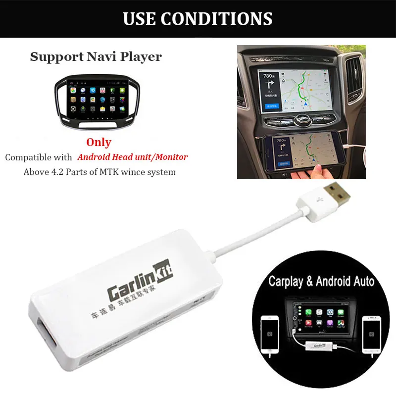 Colore: bianco Intelligente USB Dongle Carplay velocit/à veloce per Android iOS Mini USB Carplay Stick