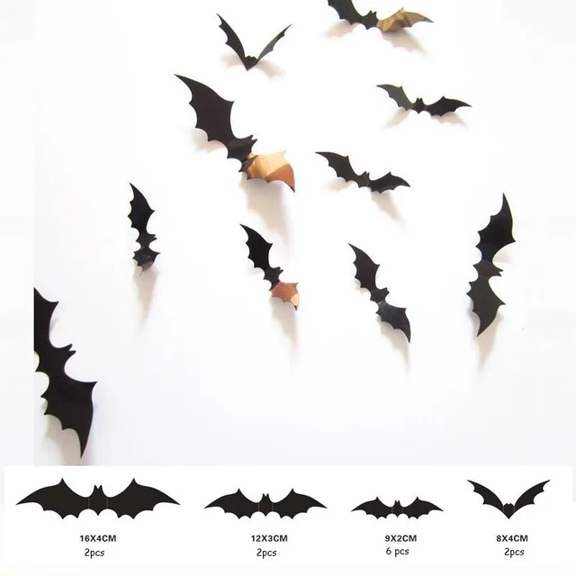 12pcs Stickers Decorations Bat Black Wall 12pcs Stickers Decorations Bat Black Wall Decal Home For Windows