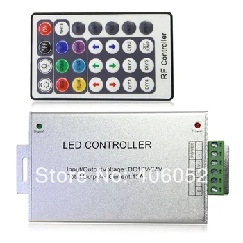 

10set/lot Aluminum shell DC 12V 24V 28key led rf remote RGB controller for smd5050/3528 led light strip