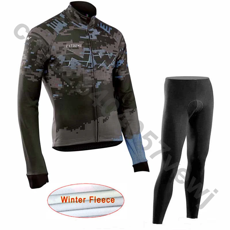 NW Зимняя Теплая Флисовая Мужская велосипедная футболка с длинным рукавом, одежда для велоспорта, Майо Ropa Ciclismo Hombre C28