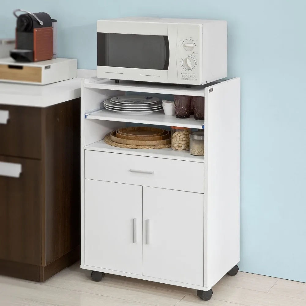 Sobuy Fsb09 W Microwave Shelf Kitchen Wheeled Storage Trolley
