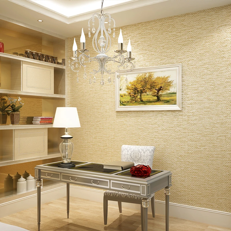 10 Metro papel liso de lino de color de papel de pared de comedor sofá