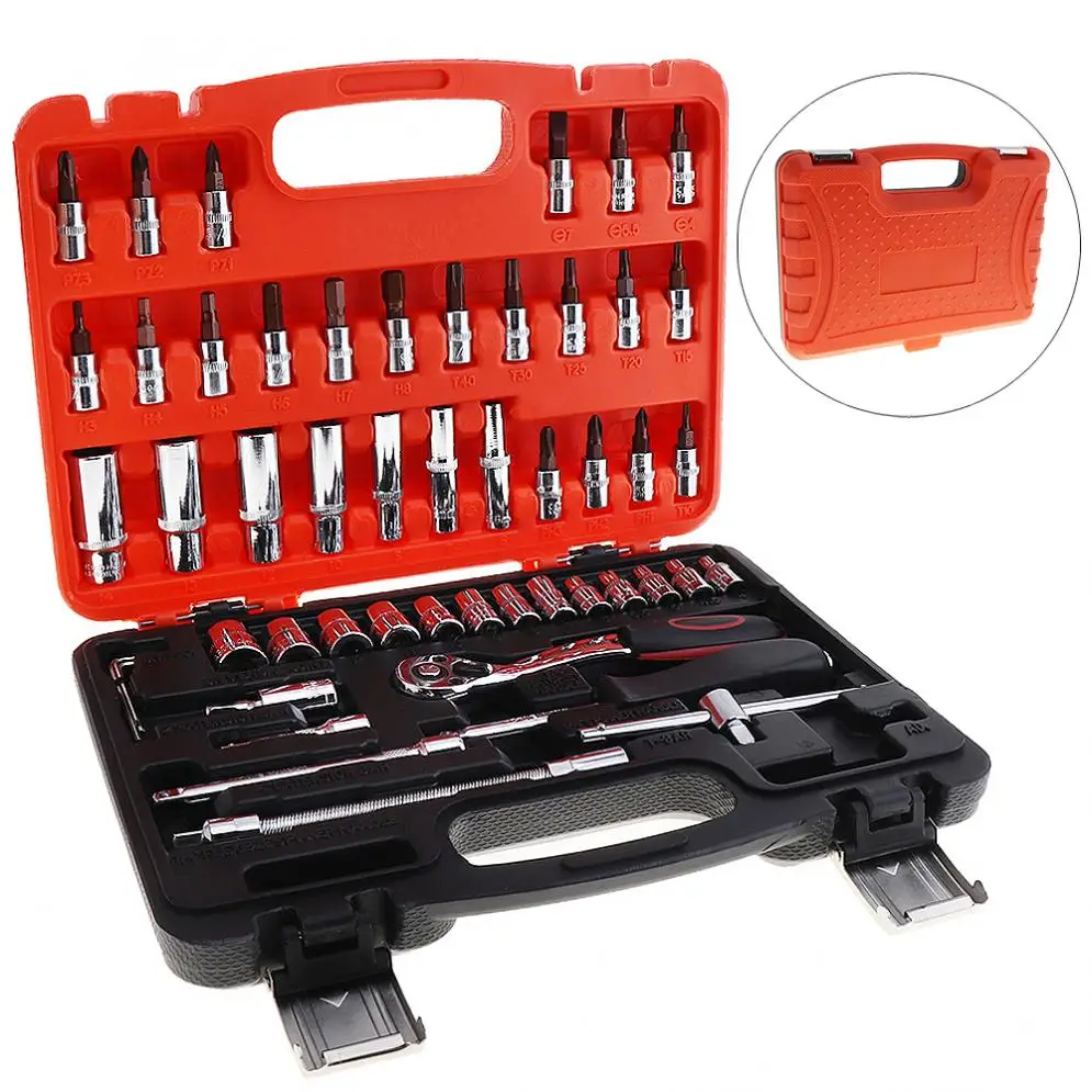 

53pcs Automobile Motorcycle Car Repair Tool Box Precision Fast of Ratchet Torque Wrench Combo Tools for Car Auto Repairing