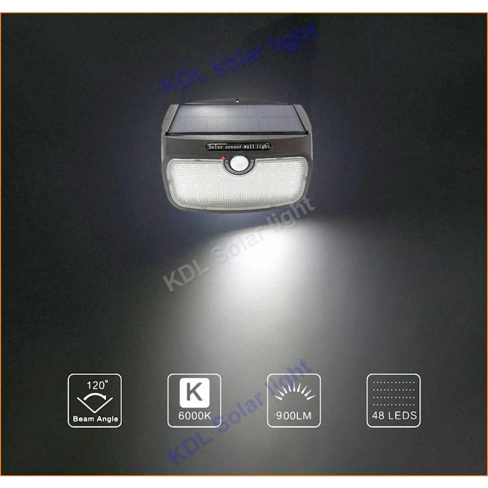 

3pcs/lot 48 leds split solar panel indoor Light PIR motion radar Waterproof ip65 for Garden Back Door Step Stair Fence camps lan