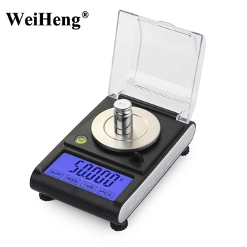 

Digital Milligram Scale 50g/0.001g Balance Precision 0.001 Electronic Laboratory Weight Jewelry Libra Carat Grain Ounce LCD