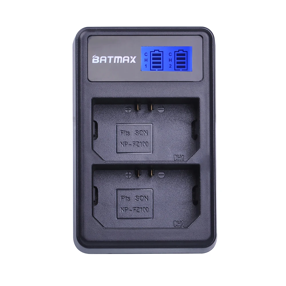 Batmax 1pc NP-FZ100 NP FZ100 NPFZ100 LCD Display Dual USB Battery Charger for Sony Alpha9 A9 Alpha9R A9R Camera | Электроника