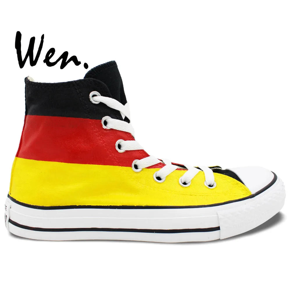Wen Best Popular Hand Painted Shoes Custom Design Germany Flag Men