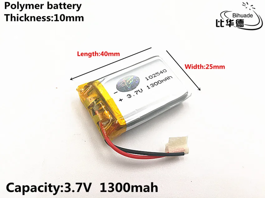 Good Qulity 3.7V,1300mAH,102540 Polymer lithium ion / Li-ion battery for TOY,POWER BANK,GPS,