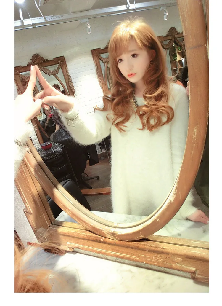 Water Velvet Sweater 2019 New Ladies Sweater Korean Version Of The Loose Long Sweater Sweet Fashion Winter  Coat Dress ( (11)