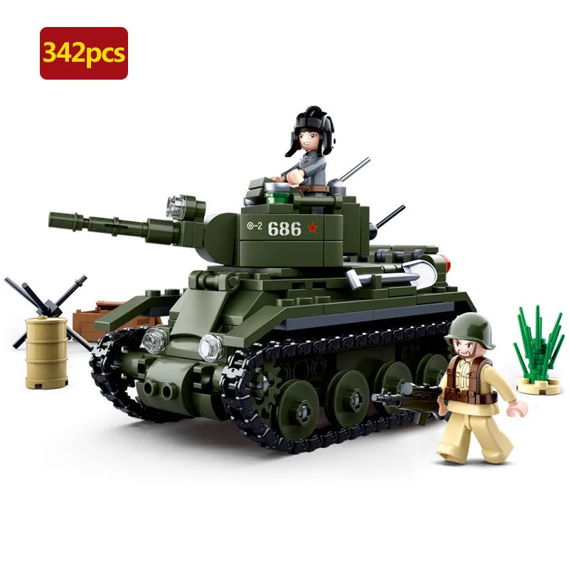 Military-series-WW2-Russia-BT-7-Light-Cavalry-Tank-SU-85-tank-SWAT-Police-Team-Building