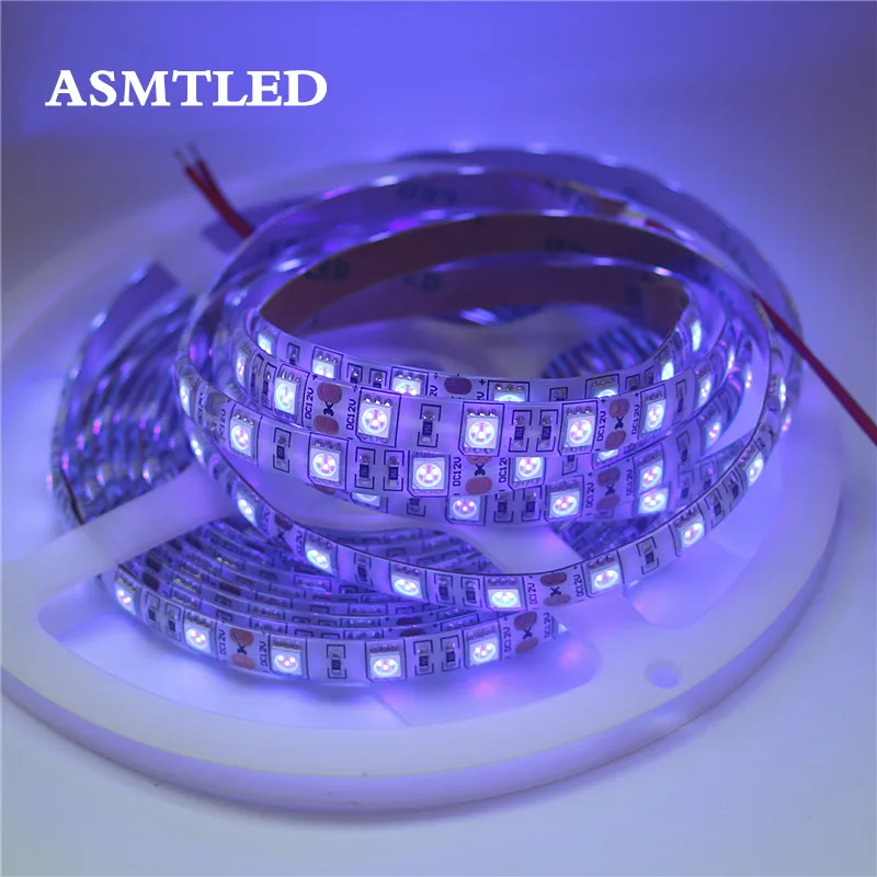 DC12V 0 5 м УФ светодиодная лента 5050 SMD 60 светодиодов/м ip65/не водонепроницаемый