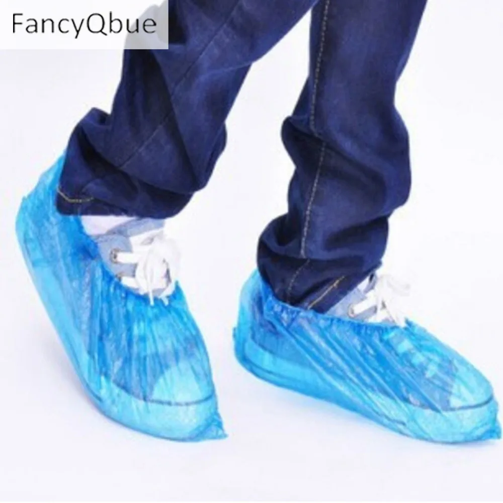

100 Pcs / Pack Portable Plastic Disposable Shoes Covers Waterproof Overshoes Home Carpet Cleaning Rain Cover For Shoes