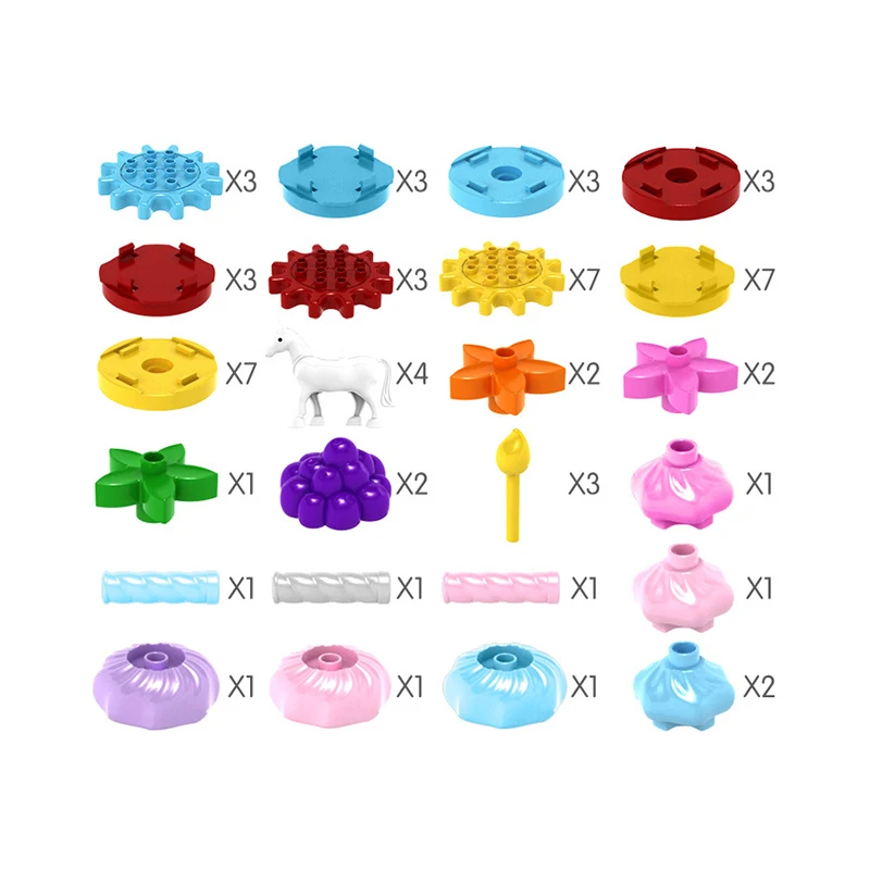 69PCS Big Size Rotary Gear Animal Playground Set Building Block Assembly Compatible legoingly Duplos Educational toys for children (3)