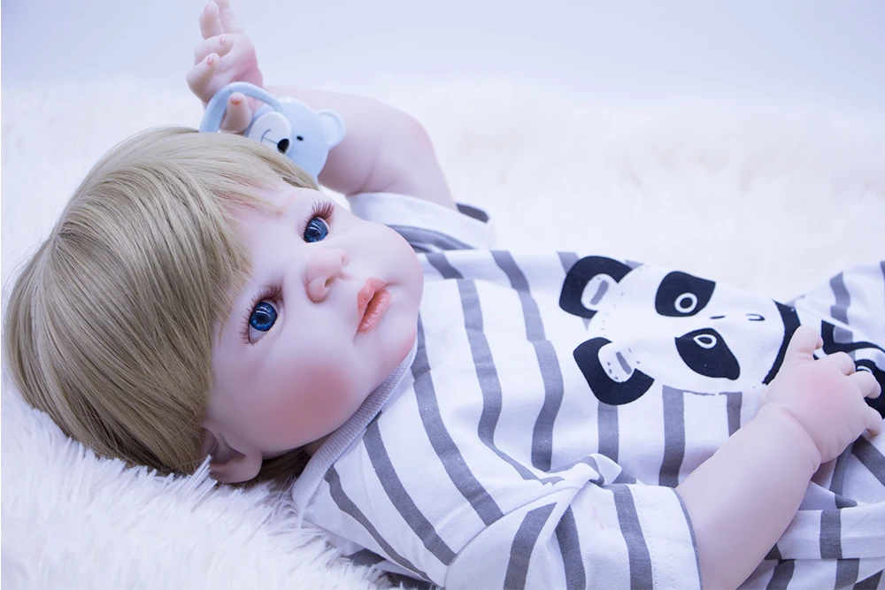 Кукла bebe reborn 55 см высокое качество силиконовая для маленьких мальчиков куклы с