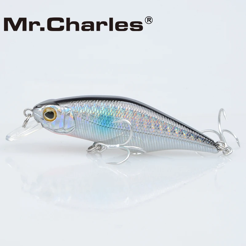 Mr. Charles CMC015 рыболовная приманка 70 мм/8,5 г Shad, 0-0,8 м плавающая, качественная профессиональная жесткая приманка гольян 3D воблер с глазами