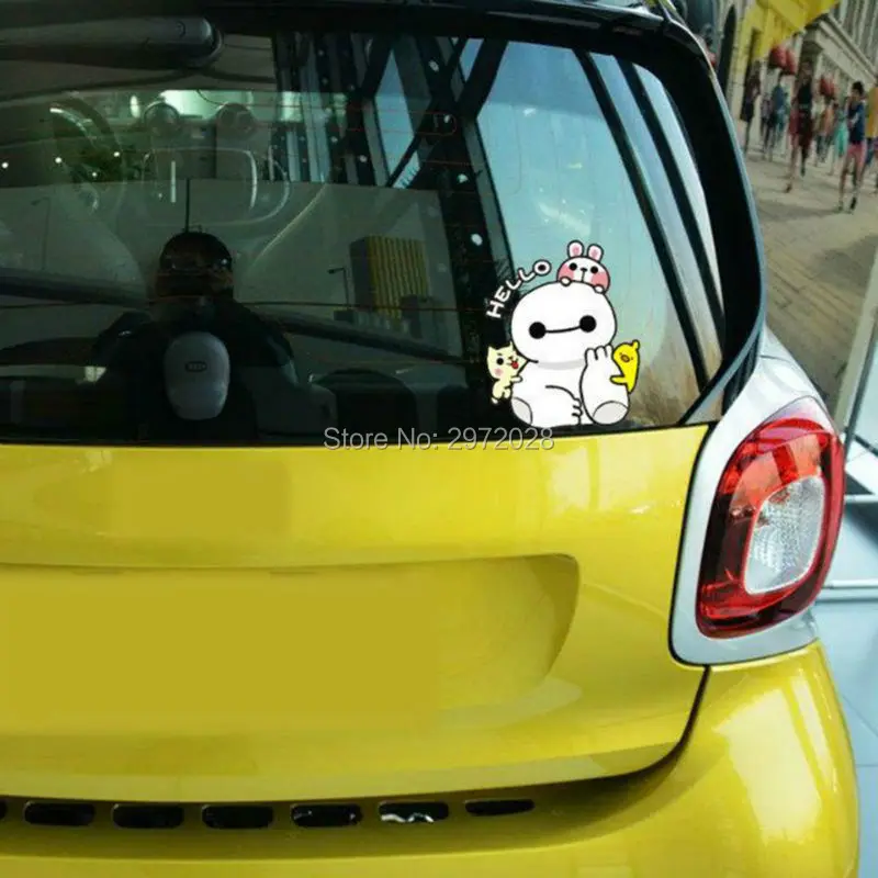 

10 x New Design Hello Baymax Creative Auto Decal Cartoon Car Sticker Bumper Body Decal Creative Pattern Vinyl