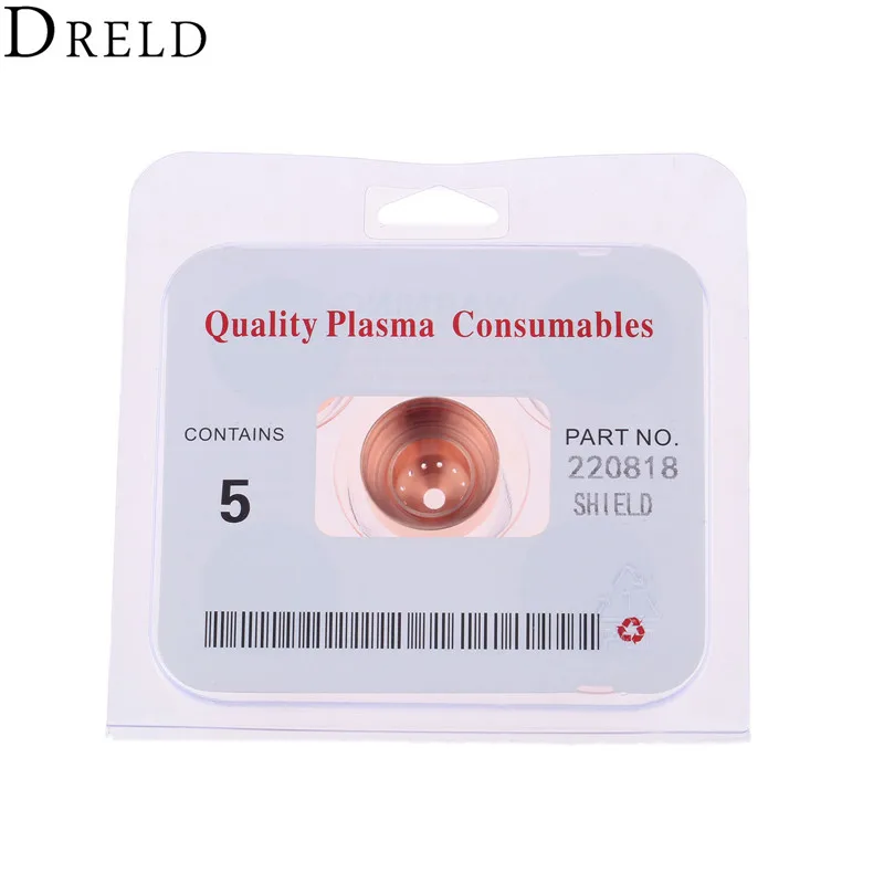 DRELD 5pcs 45A-85A Shield 220818 for 65 85 Plasma Cutting Torch Consumables Drag-cut Processes Welding & Soldering Supplies