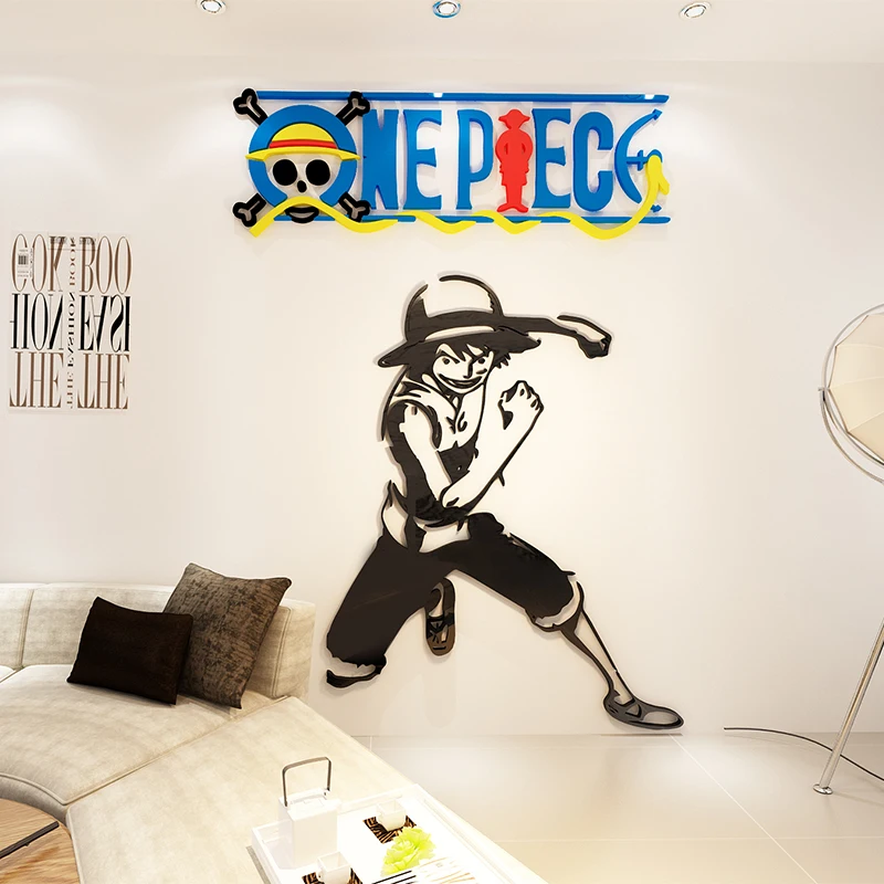Anime One Piece 3d Wall Sticker Acrylic self adhesive children's room sticker Livingroom sofa