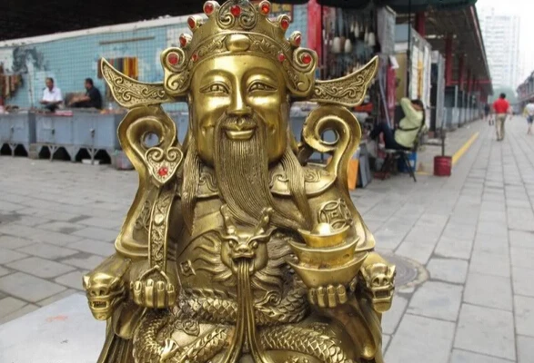 

Collectible bronze lion statue S0882 China Folk famous Brass Copper famous Clifford Money God of wealth mammon Statue B0403