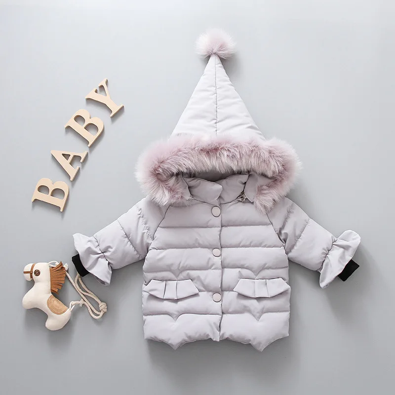 Новые детские зимние куртки детские пальто с капюшоном толстые детские теплые парки одежда для маленьких девочек уличная одежда для детей от 12 месяцев до 3 лет