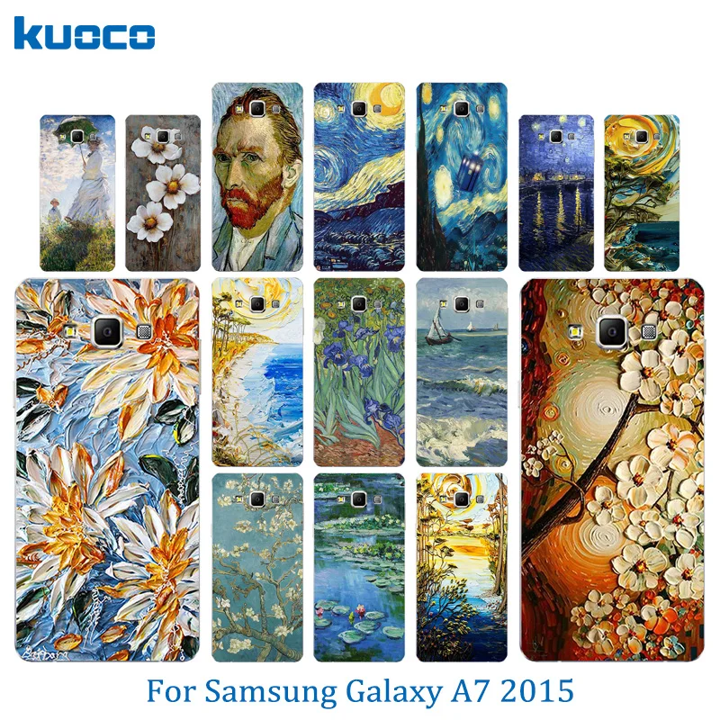 Для Samsung Galaxy A7 2015 силиконовые чехлы для телефонов с рисунком Ван Гога 5 дюймов A700F