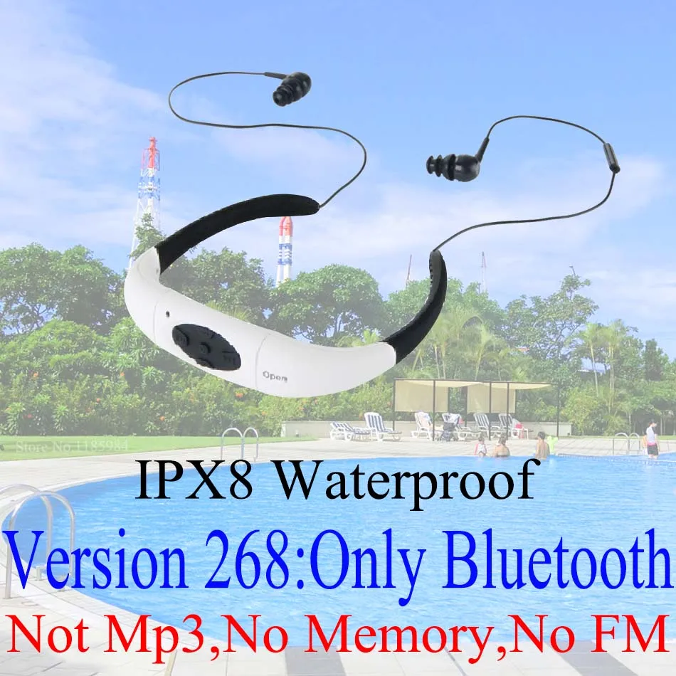 268 IPX8 водонепроницаемый Bluetooth 4,0; 168 4 ГБ 8 ГБ Водонепроницаемый MP3-плеер fm-радио) Плавание ming Дайвинг подводный Спорт Плавание Наушники - Цвет: 268 ( Bluetooth B )