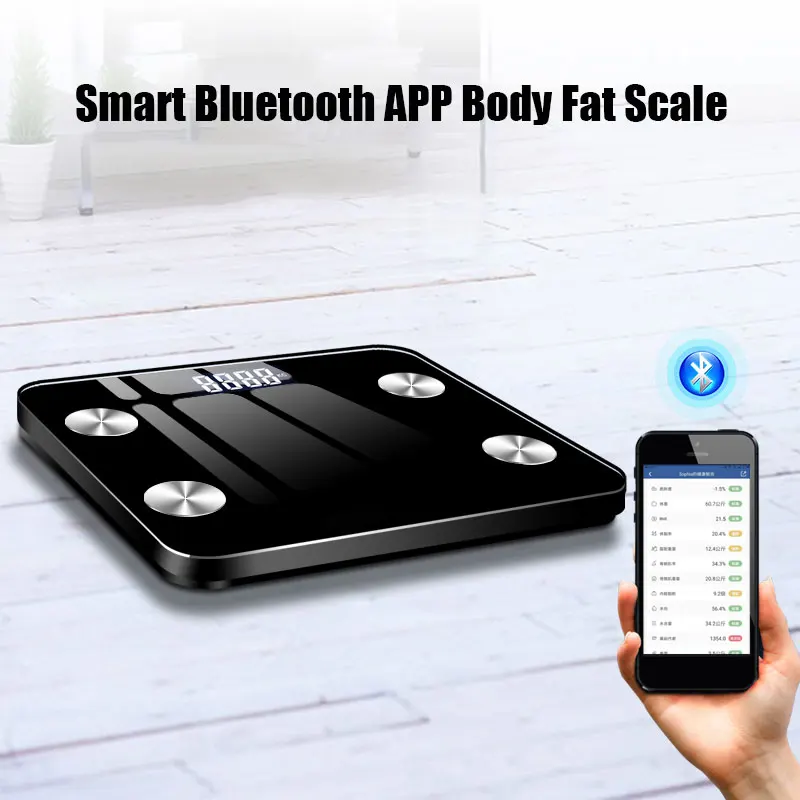 Smart Body Fat Scale Electronic Scales Portable Bluetooth APP Mass Measure Tool Monitoring Health LCD Digital |