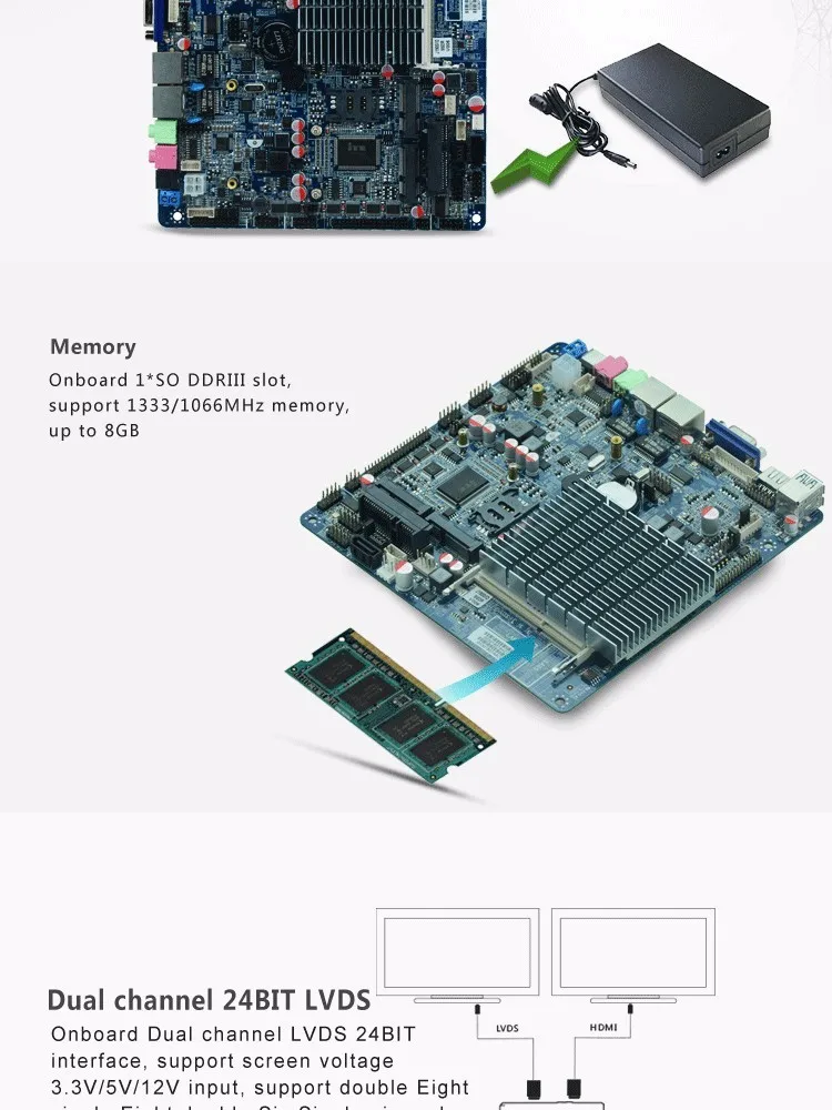 MINI ITX материнская плата с 7* USB/6* COM/VGA/LVDS, J1900 все в одном Материнские платы