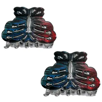 

Pack 2 hair clips red throttle and blue silver detail