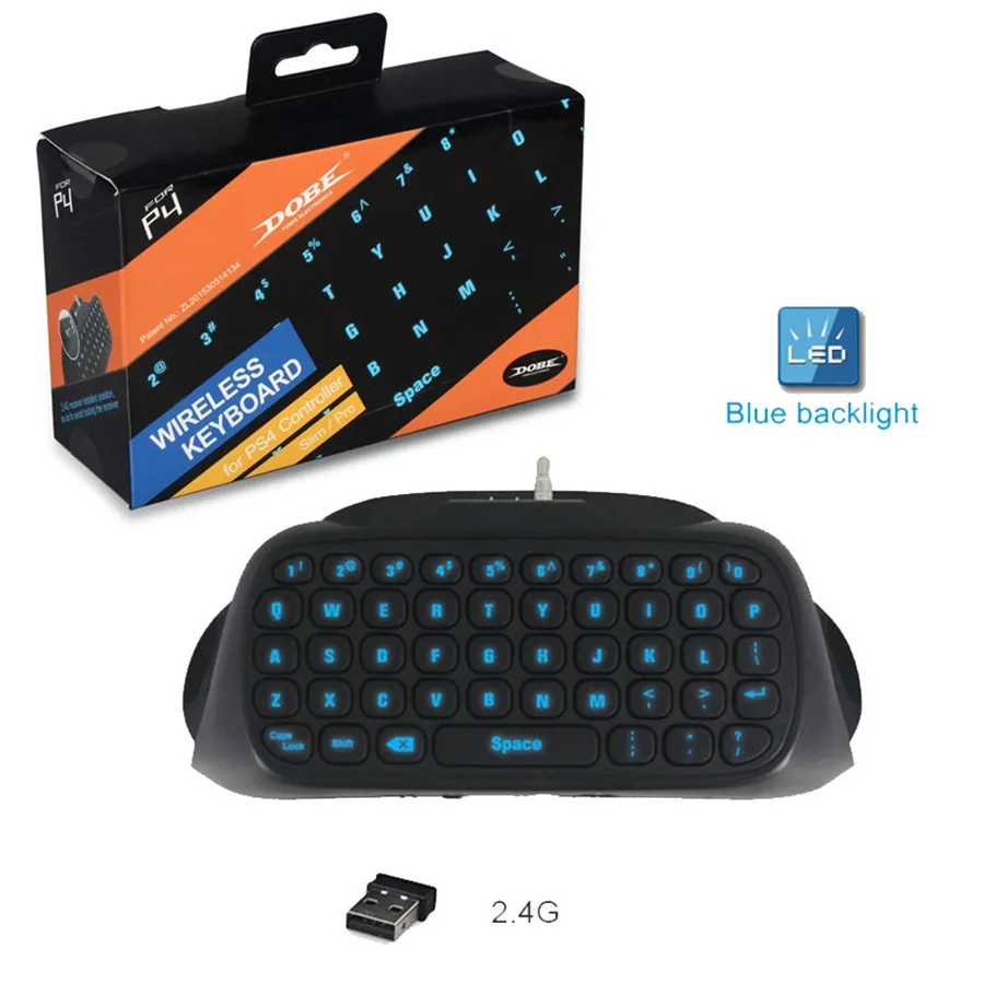 

Bluetooth Wireless Mini Keyboard For Playstation 4 Gamepad Messager Chatpad Blue Backlight for PS4/PS4 Slim/PS4 Pro Controller