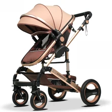 Wisesonle Haute paysage poussette de bébé peut s’asseoir couché pliant les deux sens quatre roues panier d’été