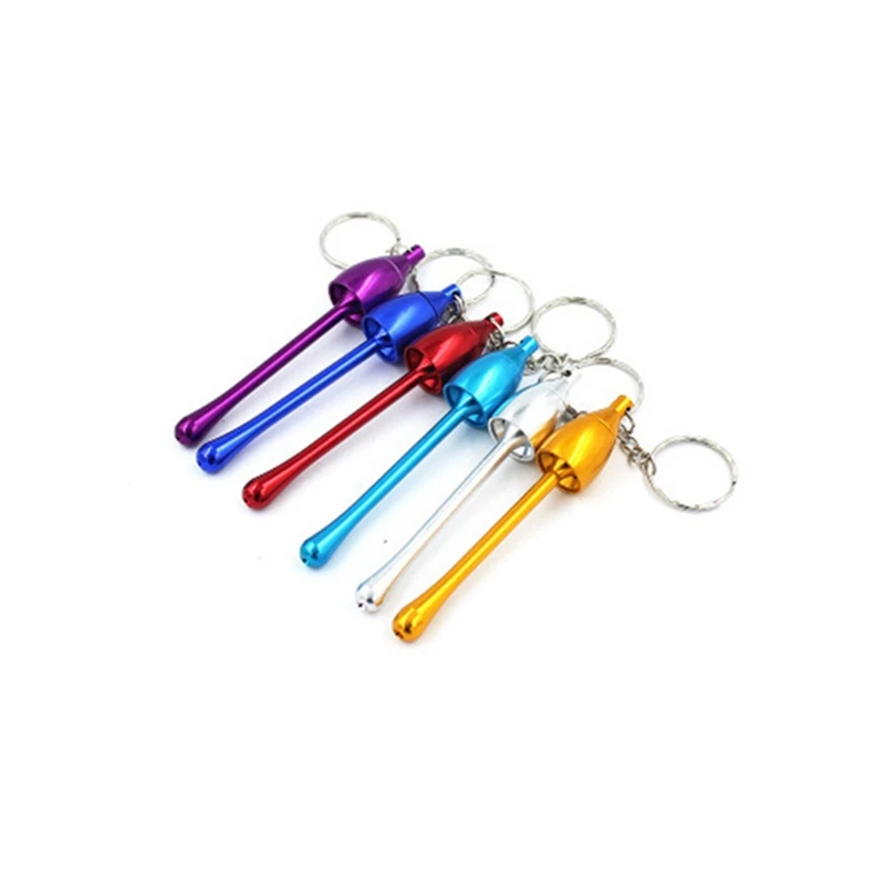 

1 piece Outdoor Tool Mini Aluminum Mushroom Shaped Smoking Tobacco Pipe Keychain Straight Type Portable Smoking