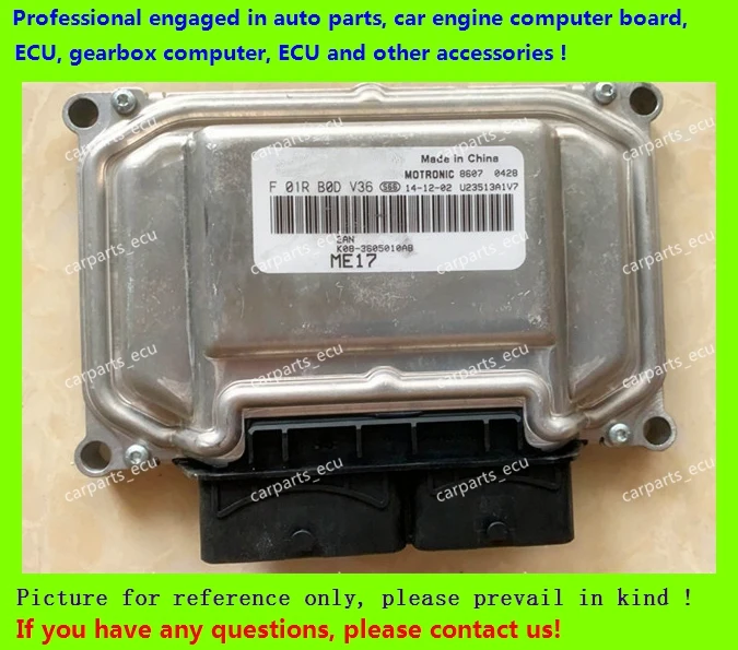 

For Chery car engine computer board/ME7.8.8/ME17 ECU/Electronic Control Unit/F01RB0DV36 K60-3605010AB/F01R00DV36 K08-3605010AB
