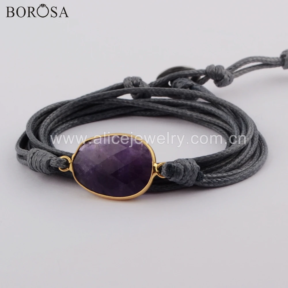 

Dropshipping Wrap Bracelets Natural Stone Charm 5 Times Friendship Bracelet Boho Bracelet Amethysts Labradorite Crystal Bracelet