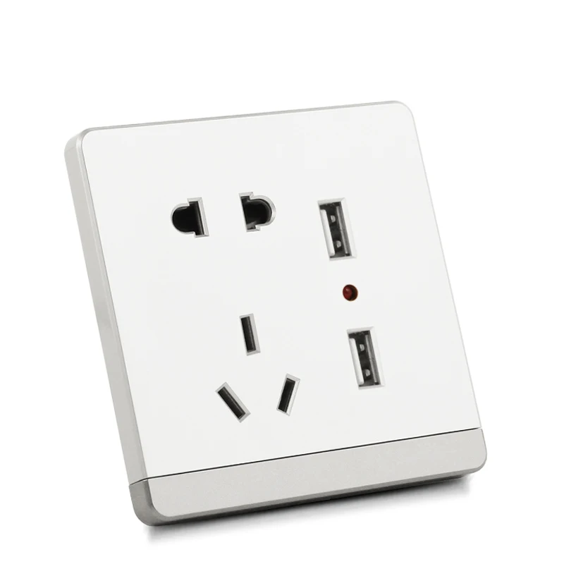 

86 type USB socket five hole Electrical socket panel two or three plug wall dual USB mobile phone charging