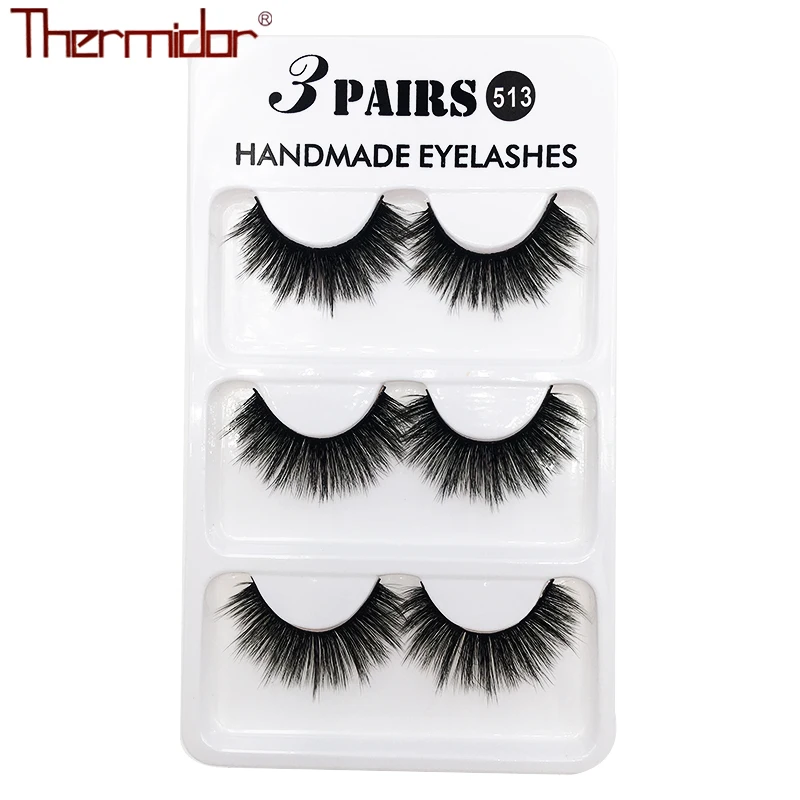 

Thermidor 3pairs 3D fake eyelash hot sell lashes long natural style high quality women makeup tools Comfortable to Wear Reusable