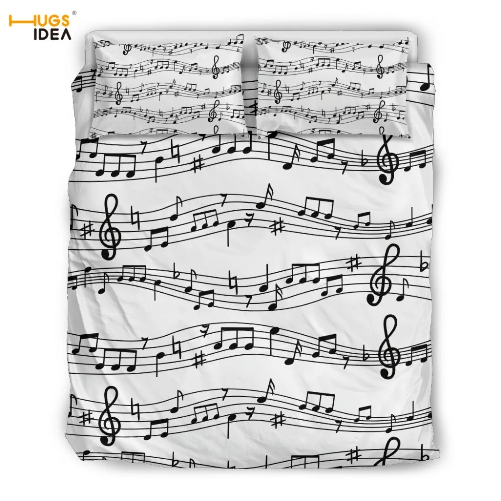 HUGSIDEA الموسيقى ملاحظة طباعة طقم سرير مخصص لحاف غطاء 3D السرير غطاء 3 قطعة/المجموعة التوأم واحد حجم طقم سرير ل ديكور غرفة نوم HUGSIDEA الموسيقى ملاحظة طباعة طقم سرير مخصص لحاف غطاء 3D السرير غطاء 3 قطعة/المجموعة التوأم واحد حجم طقم سرير ل ديكور غرفة نوم