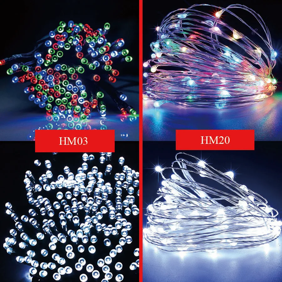 

HANMIAO 200 LED Solar String Lights Outdoor Waterproof Street Garland Copper Wire Decoration Lights Patio House Building 03/20