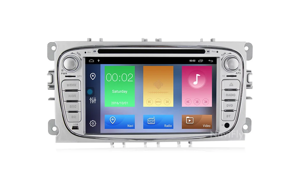 Clearance NaviFly 2 Din Android 9.1 AutoRadio GPS navigation for FORD/Focus/S-MAX/Mondeo/C-MAX/Galaxy 2G+32G 7808IC WIFI FM RDS USB MAP 9